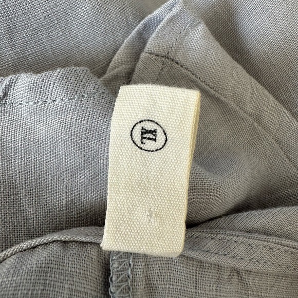 Grae Cove A Line Short Sleeve Linen Dress Women XL Blue Gray V Neck Pockets - Picture 6 of 9